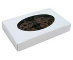 White Candy Box with Window Cover 1 pound 2 Piece Box 1 Layer