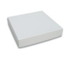 White Square Candy Gift Box 8 oz. 2 Piece With Gold Insert