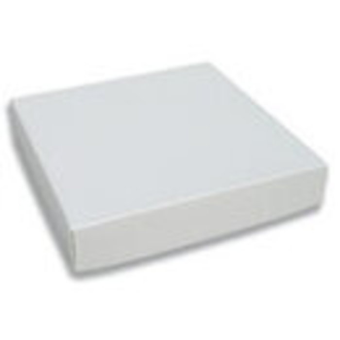 White Square Candy Gift Box 8 oz. 2 Piece With Gold Insert