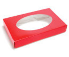 Red Cover With Window Candy Box 1/2 Pound 2 Piece