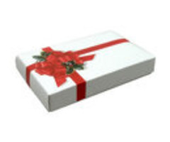 Ribbon and Holly 2 Piece Box 1 pound candy box