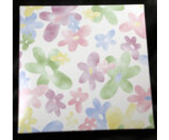 Candy Gift Box Watercolor Daisy 8 oz Square 2 Piece with Candy Tray