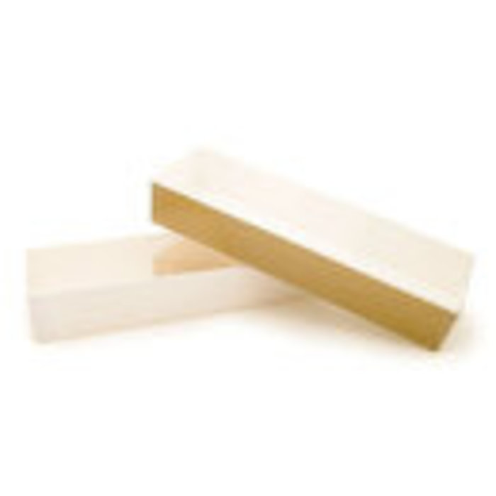 Rectangular Poly Lined Clear Lid Box with White Base