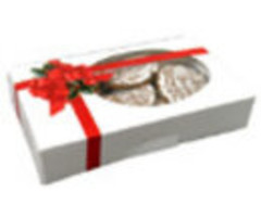 Cookie Gift Box - Grease Resistant - Ribbon and Holly with Window