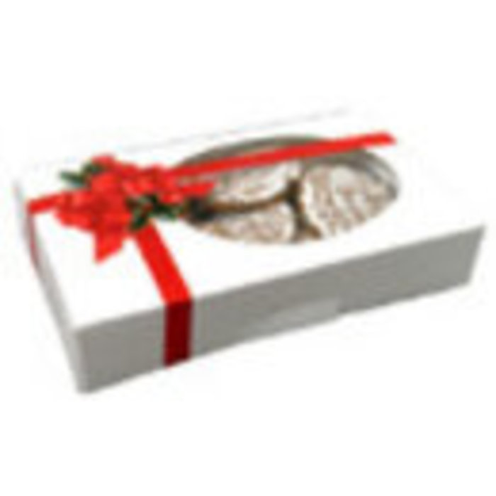 Cookie Gift Box - Grease Resistant - Ribbon and Holly with Window