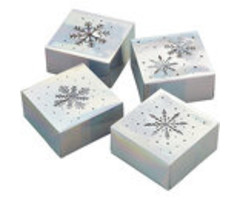 Iridescent Snowflake Treat Box 4 Count