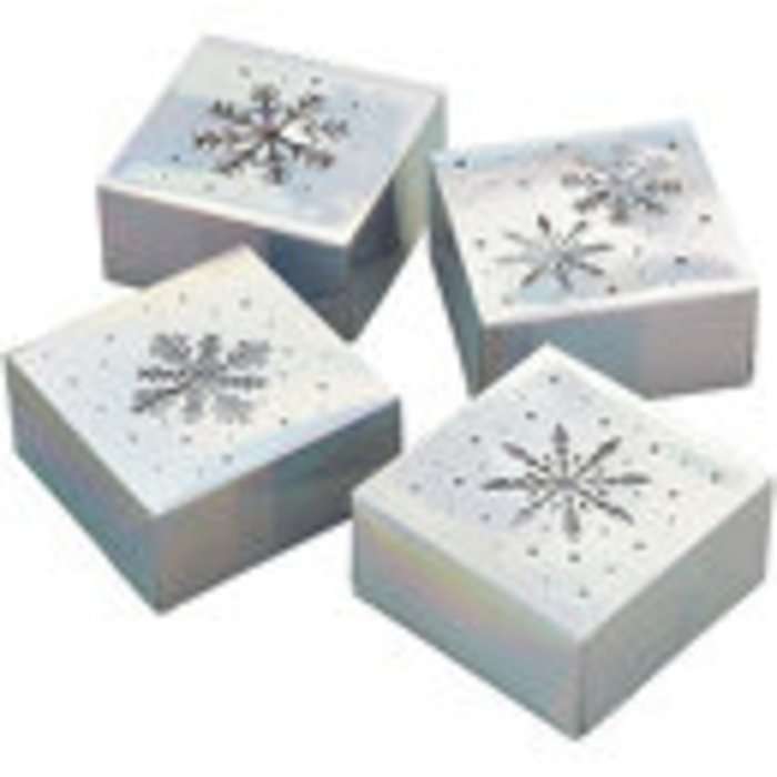 Iridescent Snowflake Treat Box 4 Count