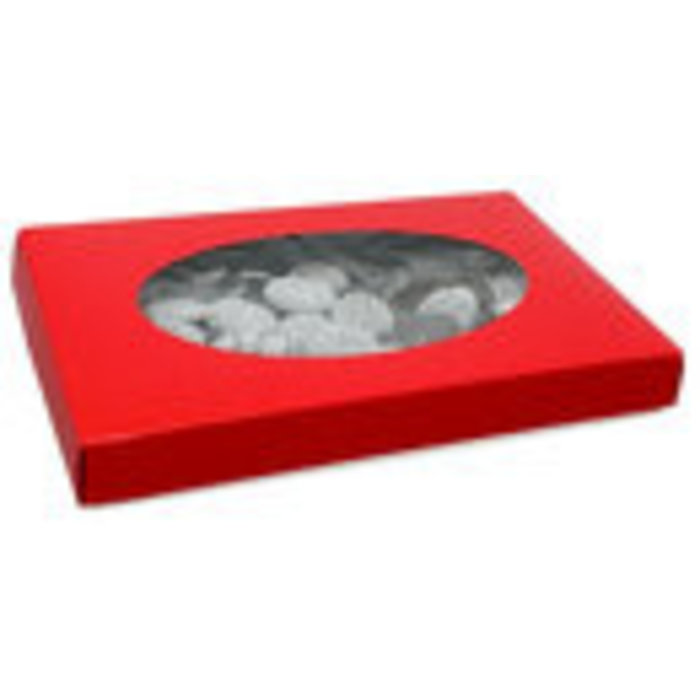 Red Candy Box with Window Cover 1 pound 2 Piece Box 1 Layer