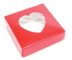 Valentines Day candy gift box 8 oz red with window