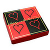Valentines Day Candy Gift Box 8 oz square Red and Black Squares