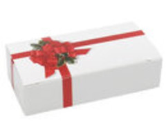 Ribbon and Holly candy box 1 1/2 pound