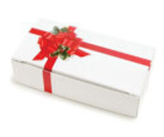 Ribbon and Holly 1/2 pound One Piece candy box