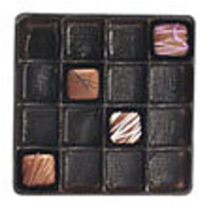 8 oz Square Brown Plastic Tray 16 Cavity