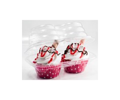 2 Ct Plastic Cupcake Box