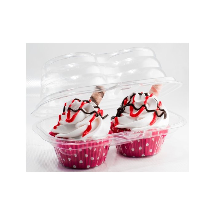 2 Ct Plastic Cupcake Box