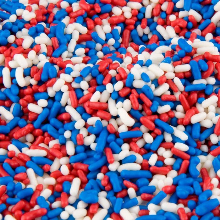Red, White and Blue Cake Sprinkles - Cupcake Sprinkles Jimmies