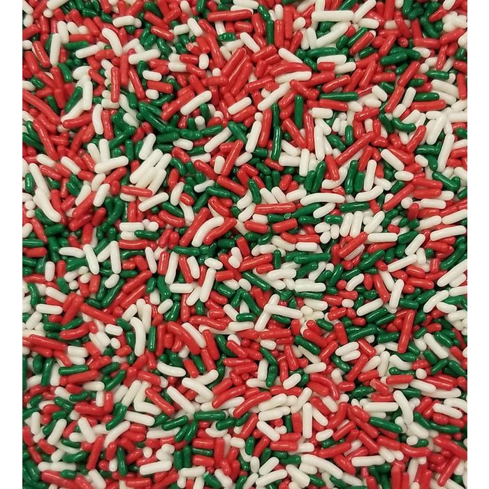 Red & Green Jimmies Cookie & Cupcake Sprinkles  1 oz