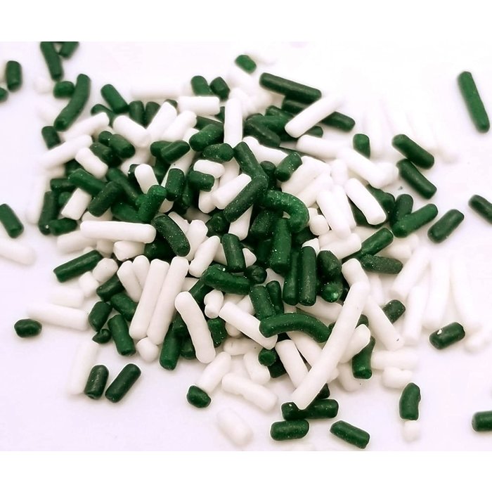 Green and White Jimmies Cookie Sprinkles 1 cup