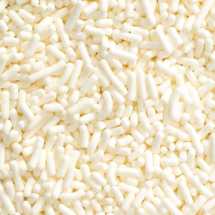 Jimmies White Cupcake & Cookie Sprinkles  1 oz