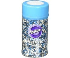 Pearlized Christmas Nonpareils Blue, White and Black