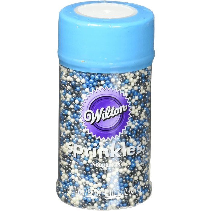 Pearlized Christmas Nonpareils Blue, White and Black