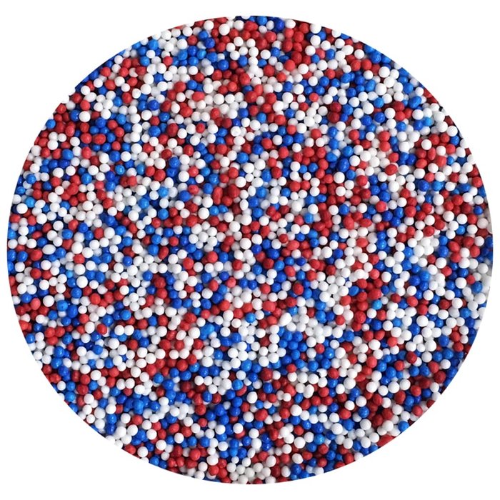 Red, White and Blue Nonpareils Cupcake Sprinkles 2 Cups