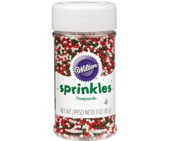 Christmas Pearlized Nonpareils Red, Green and White 3 oz