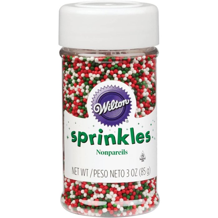 Christmas Pearlized Nonpareils Red, Green and White 3 oz