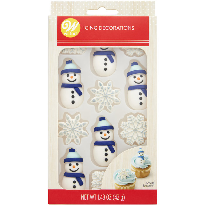 Snowman and Snowflake Icing Decorations