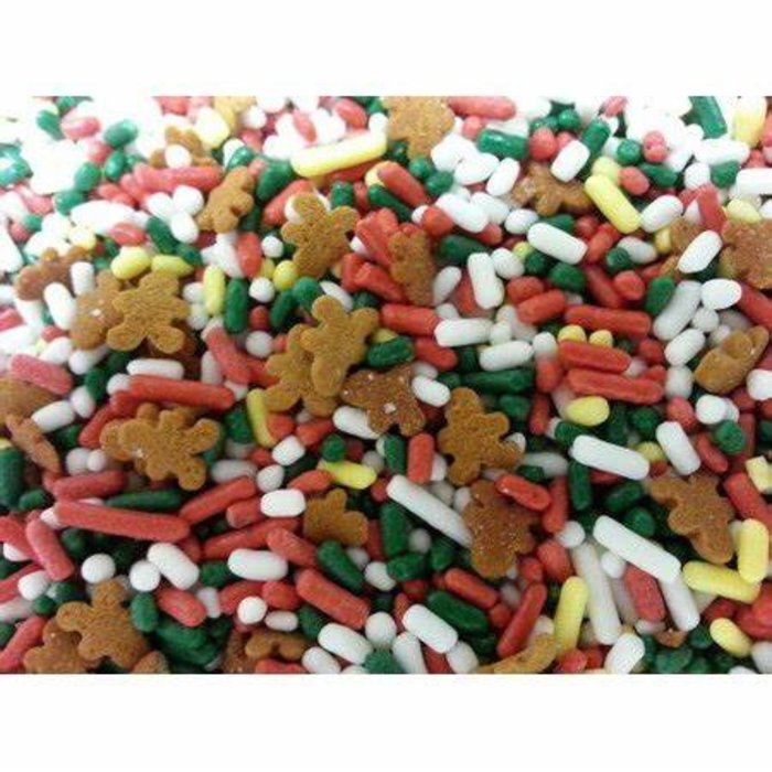 Gingerbread Boy Shaped Cupcake and Cookie Sprinkles Mix 1 oz.