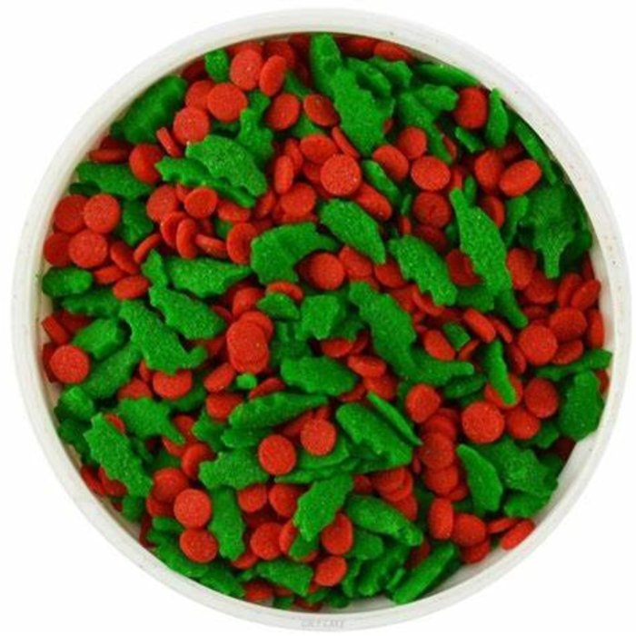 Holly Shaped Cupcake and Cookie Sprinkles 1 oz