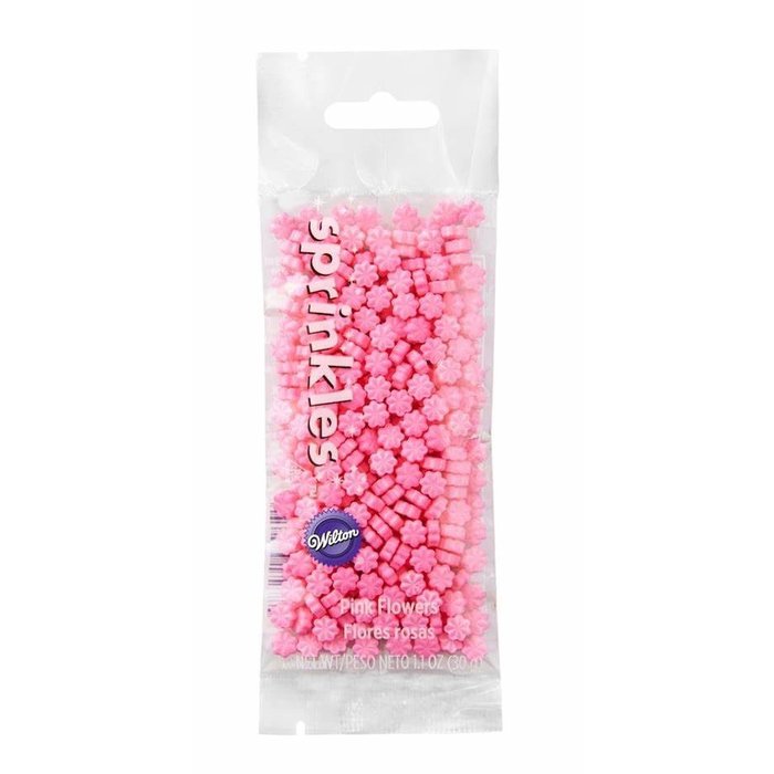 Pink Flower Shaped Sprinkles