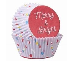 Merry and Bright Christmas Cupcake Liners