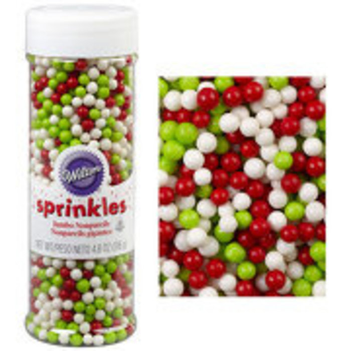 Christmas Jumbo Nonpareils Cupcake and Cookie Sprinkles 4.8 ouce