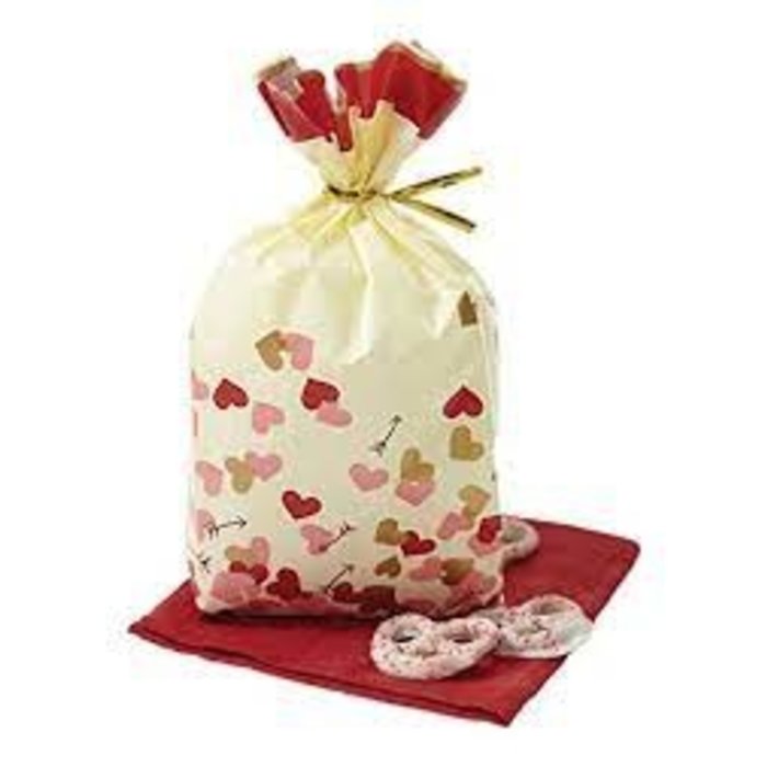 Valentine's Treat Bags Gold, Pink, Red Hearts with Arrows