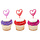 Neon Love Heart Valentine's Day Cupcake Picks
