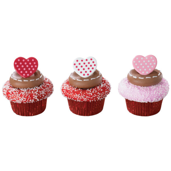 Polka Dot Heart Shaped Valentine's Day Rings by DecoPac