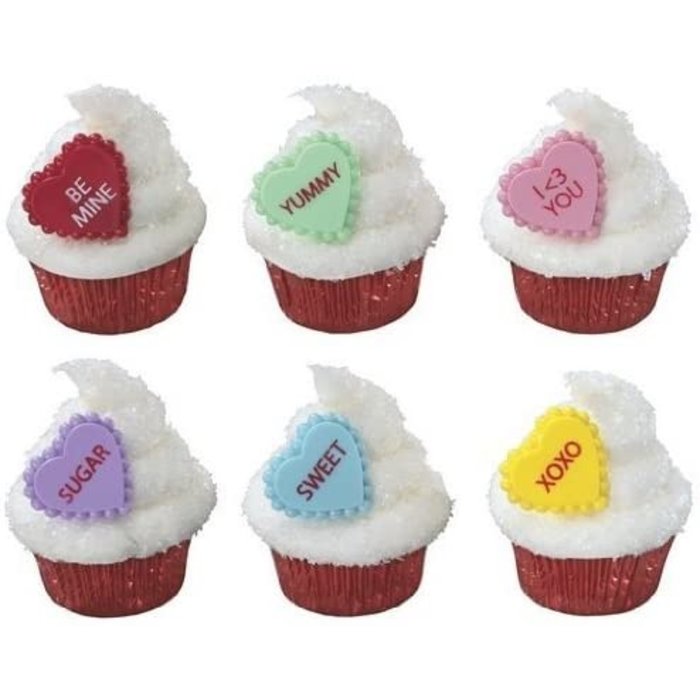 Conversation Heart Valentine's Day Cupcake Rings by DeocPac