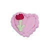 Heart with rosebuds Cupcake toppers Medium Pink