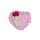 Heart with rosebuds Cupcake toppers Medium Pink