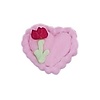 Hearts with Rosebuds Cupcake Toppers Small Pink