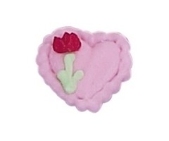 Hearts with Rosebuds Cupcake Toppers Small Pink
