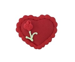 Hearts with Rosebuds cupcake toppers  Small Red