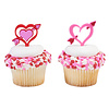 Heart with Arrow Valentine's Day Cupcake Toppers Red and Pink