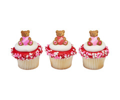 Valentine's Day Teddy Bear Cupcake Rings
