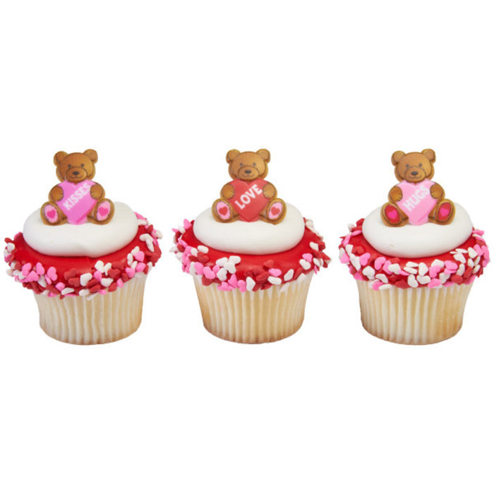 Valentine's Day Teddy Bear Cupcake Rings