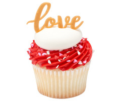 Gold Love Cupcake Layon