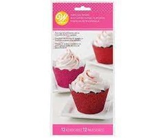 Pink and Red Glitter Cupcake Wrappers