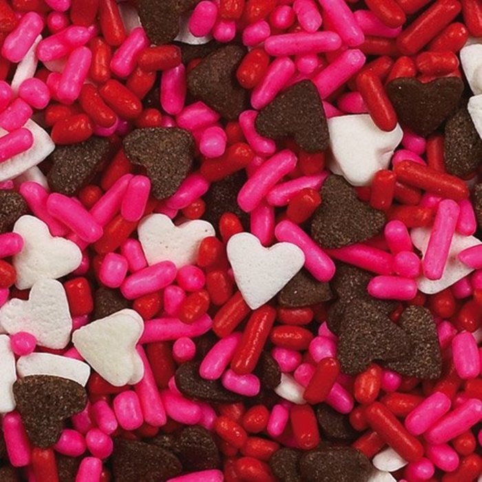 Chocolate Hearts Mix Valentine's Day Sprinkles by Wilton 3.75oz