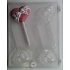 Heart with Ribbon Chocolate Sucker Mold by Concepts in Candy V040